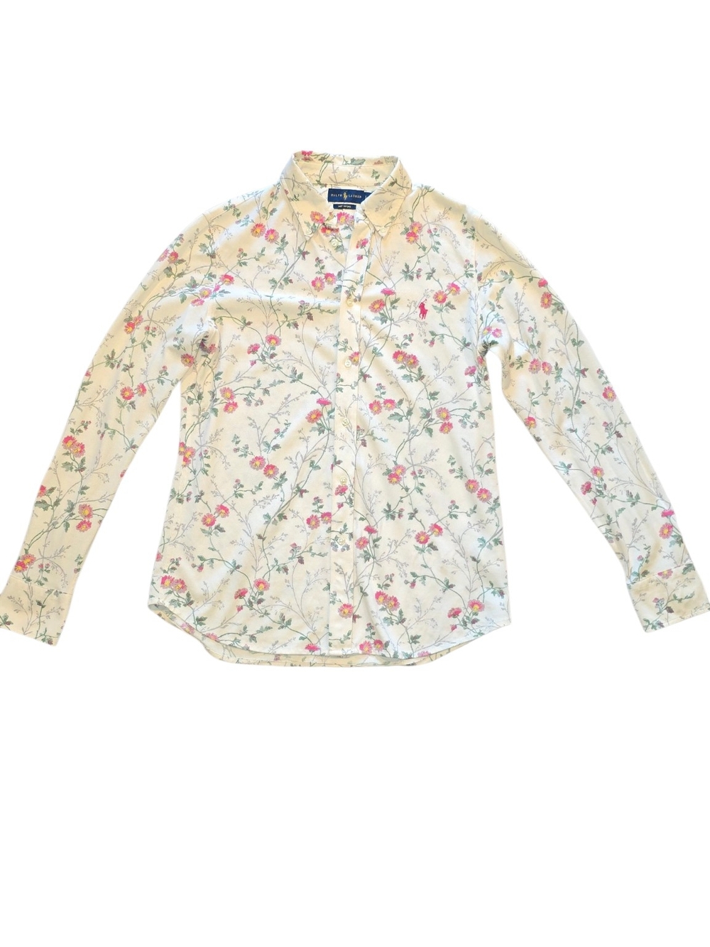 Polo Ralph Lauren Floral Cotton Oxford Button Down Shirt Women’s Large - Picture 2 of 7